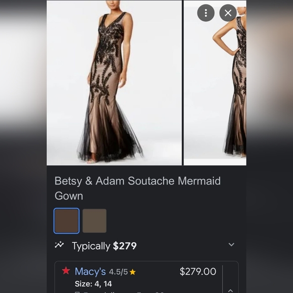 Betsy & Adam formal gown dress size 6 - Picture 6 of 6